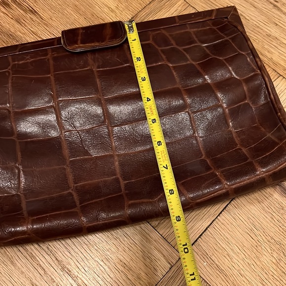 Vintage brown leather clutch - Picture 7 of 8